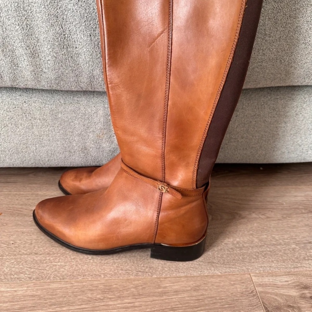Elegant Brown Leather Over the Knee Boots